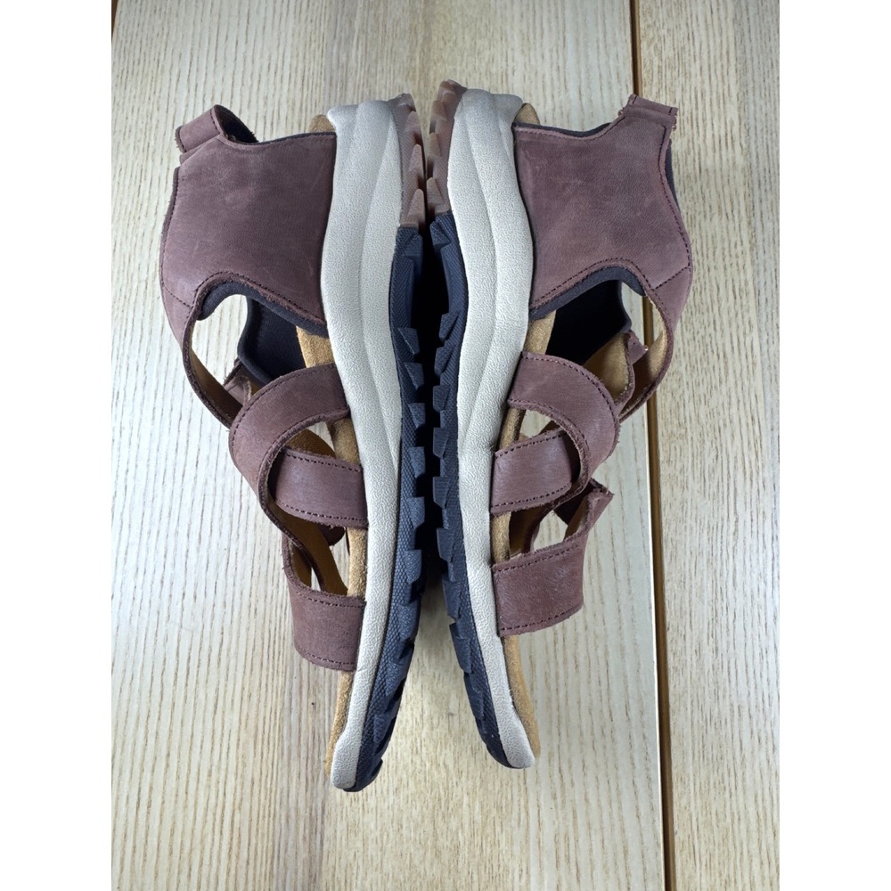 Strole Soft Stride Brown Leather Strappy Comfort Walking Sandals Womens 10 - Picture 3 of 7